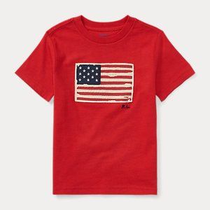 Boys Polo Flag Cotton Jersey Tee- S 8